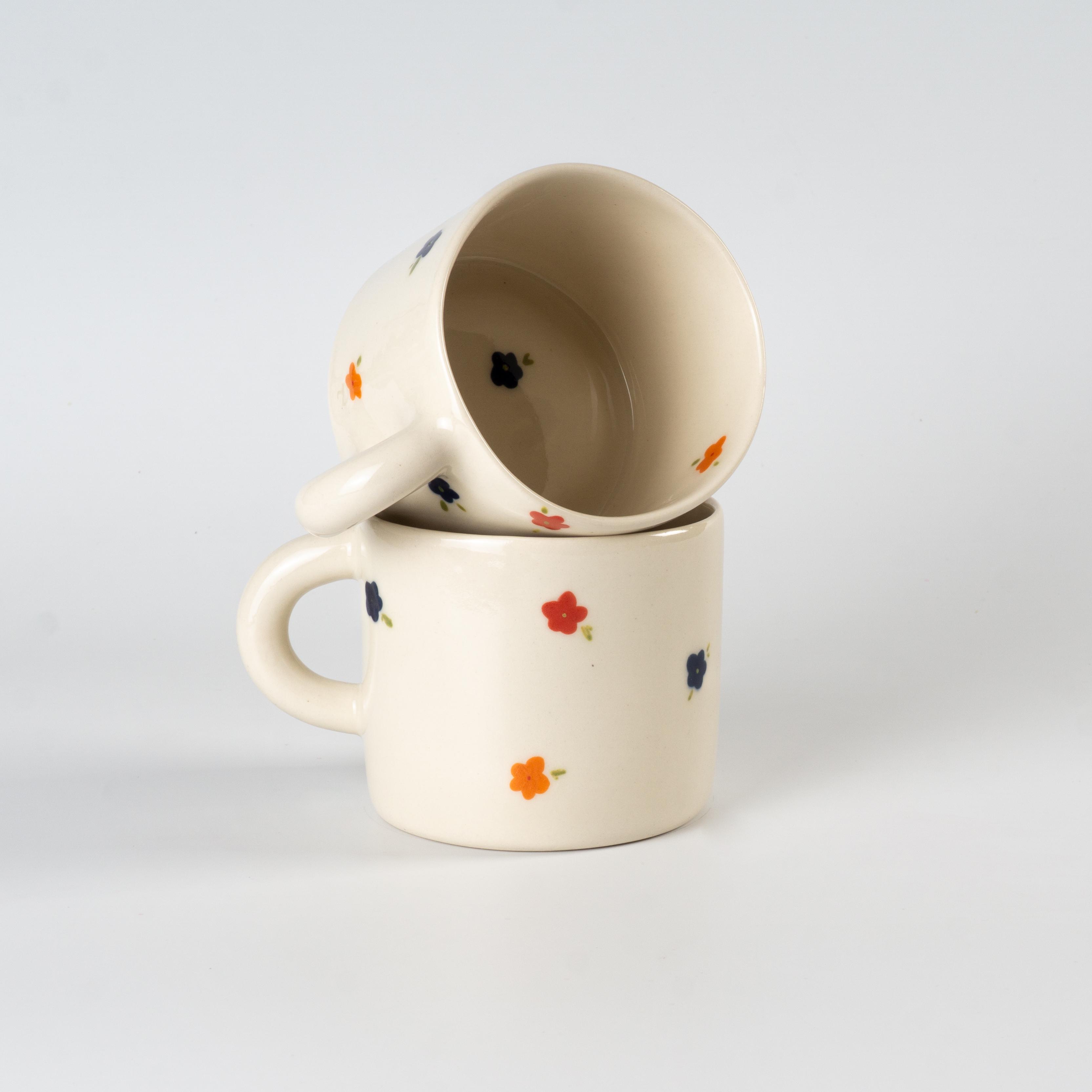 Чашка керамічна з квітами ручна робота напівпорцеляна 350 мл (PRS-CUP-IMG-350-I-FLWR) - фото 2 Чашка керамічна з квітами ручна робота напівпорцеляна 350 мл (PRS-CUP-IMG-350-I-FLWR) - фото 2
