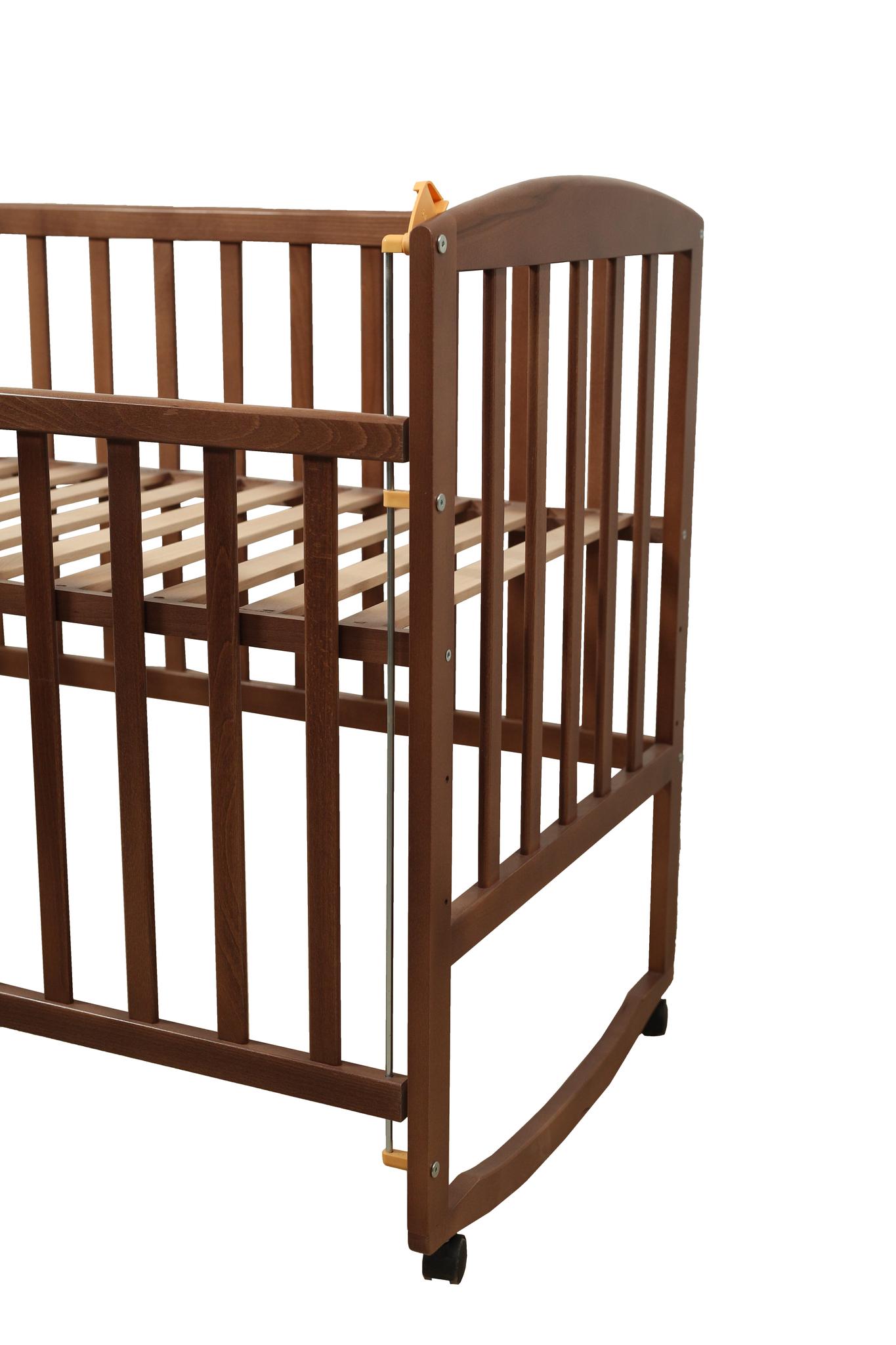Детская кроватка Goydalka Ameli опускная боковина Орех - фото 3 Детская кроватка Goydalka Ameli опускная боковина Орех - фото 3