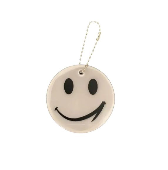 Брелок світловідбиваючий Смайл 65 мм Сріблястий (35220) - фото 1 Брелок світловідбиваючий Смайл 65 мм Сріблястий (35220) - фото 1