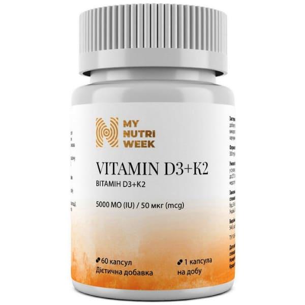 Витамин D3+K2 My Nutri Week D3+K2 5000 IU/50 мкг 60 капс. (000027707)