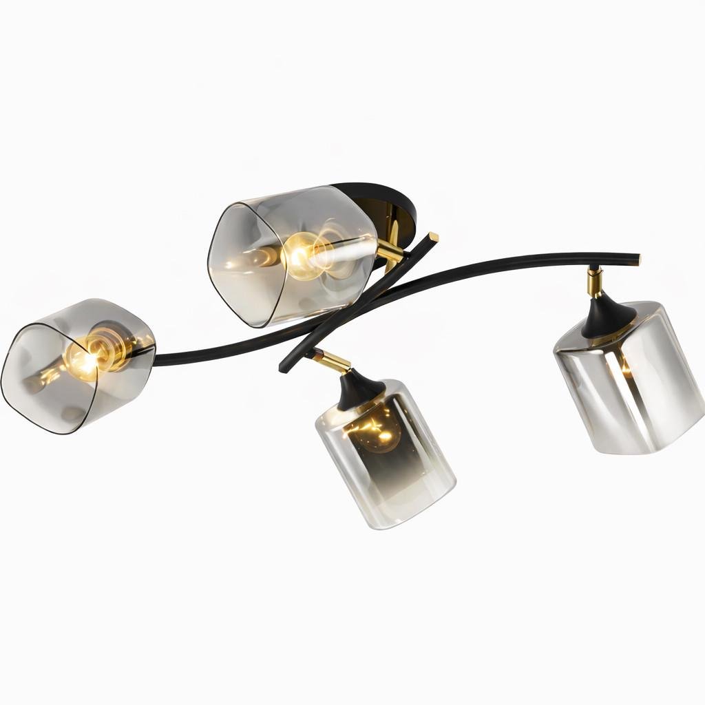 Люстра стельова Valeso V XA1439/4 на 4 плафони Чорно-золотий (31954618)