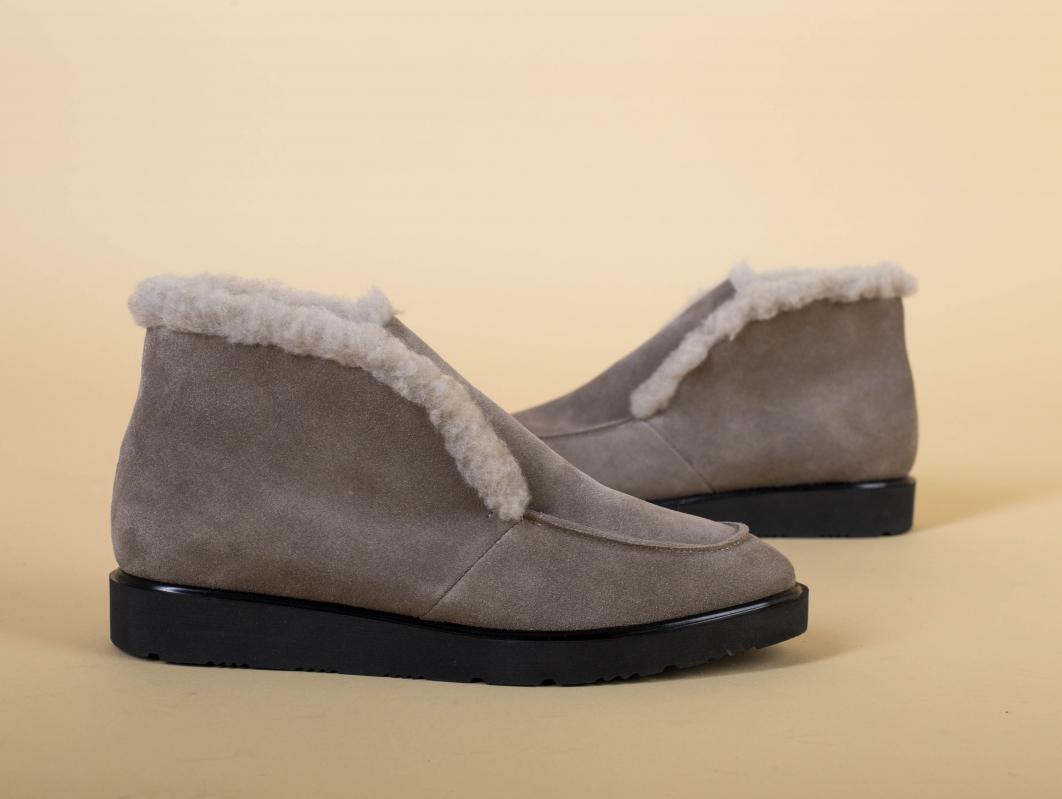 Ботинки женские замшевые Капучино (5217-1з/41)