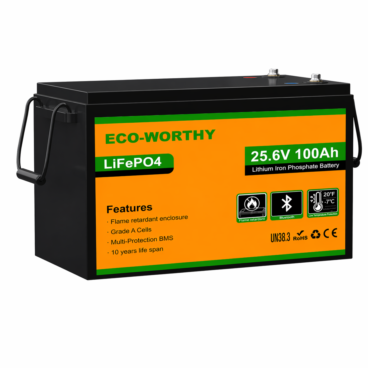 Батарея аккумуляторная для ИБП ECO-WORTHY LiFePO4 25 6V 100 Ah 2560Wh с Bluetooth BMS ( 25.6V 100Ah) Батарея аккумуляторная для ИБП ECO-WORTHY LiFePO4 25 6V 100 Ah 2560Wh с Bluetooth BMS ( 25.6V 100Ah)