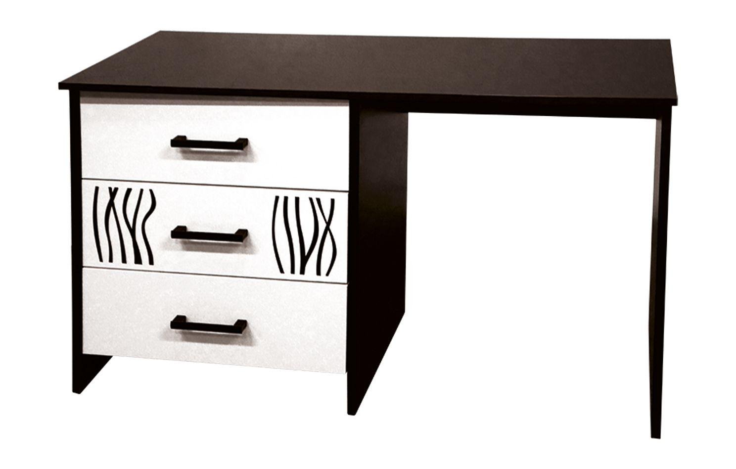 Туалетный столик Світ Меблів Бася Новая Нейла 1200х465х795 в спальню из ДСП Черный/Белый