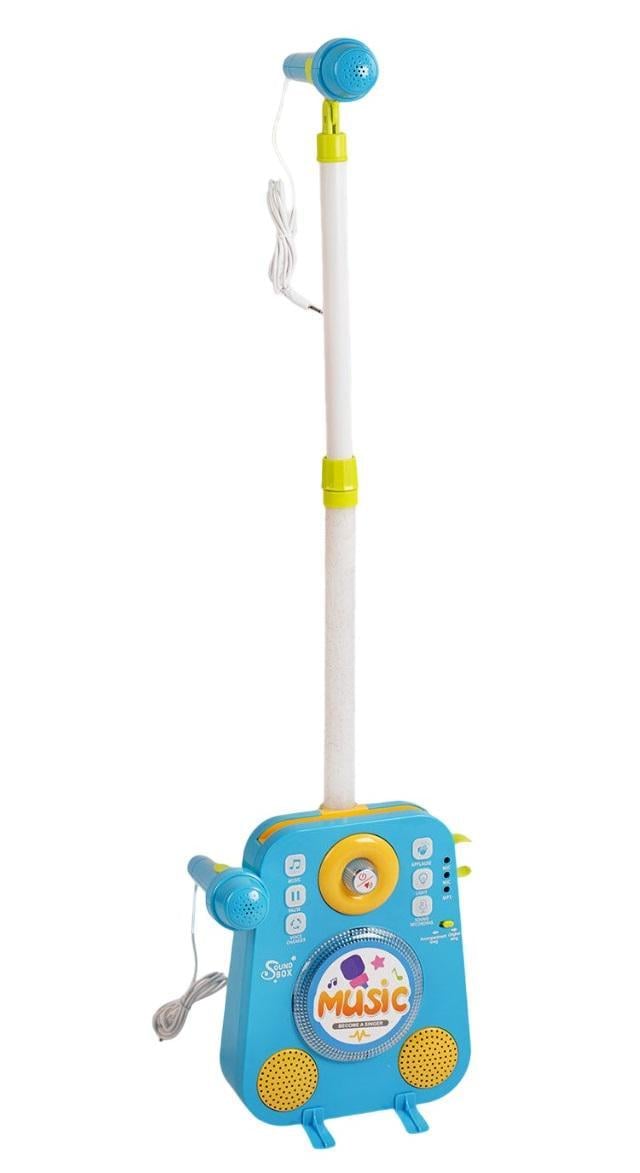 Дитяче караоке 1093/18/2 підсвічування/мікрофони 2 шт./MP3/функція запису/зміна голосу/кабель 3,5 мм (25604915) - фото 1