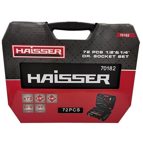 Набір інструментів Haisser 70182 професійний 1/2" 1/4" хром-ванадієва сталь 72 одиниці пластиковий кейс (29-5-117782) - фото 3