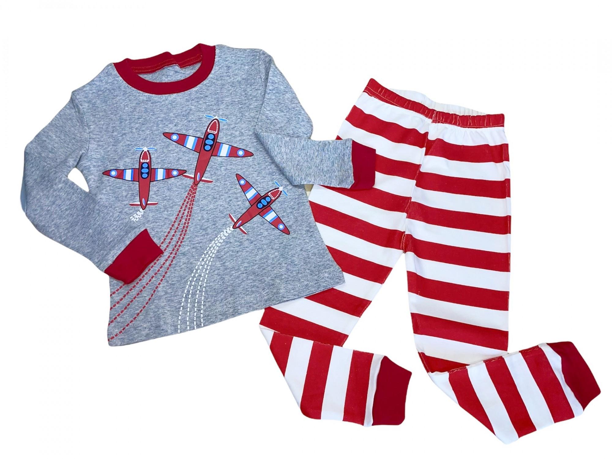 Пижама для мальчика самолеты 104 см Серый (24175694)