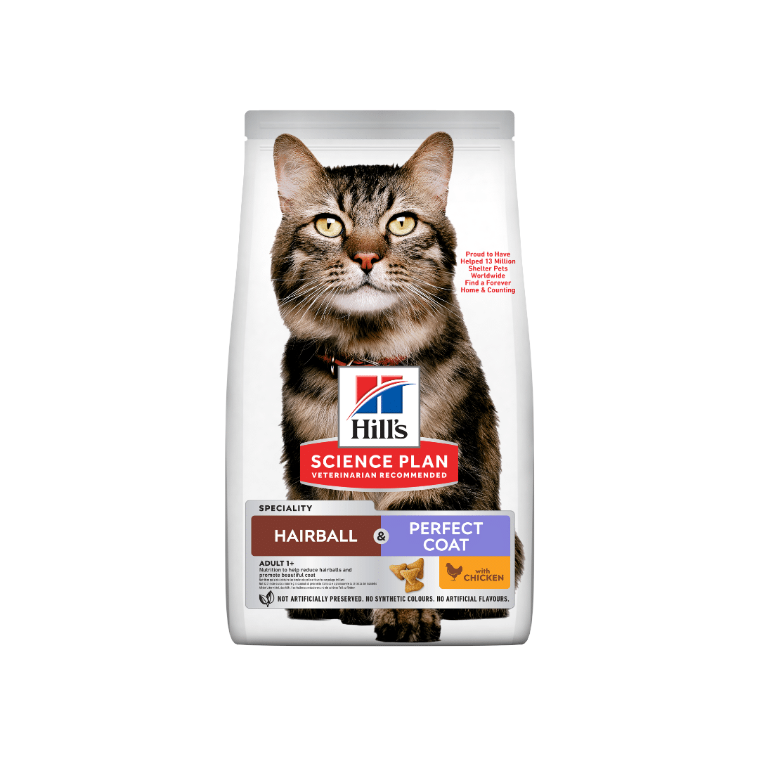 Корм для кошек сухой Hill's SP Hairball & Perfect Coat для выведения комочков шерсти и улучшения состояния шерсти с курицей 3 кг