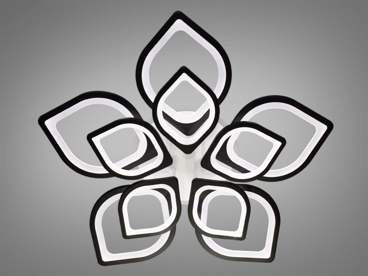 Люстра LED для зала с подсветкой 8073-5+5BK-LS 185W на 27 м2 Черный (1710099603) Люстра LED для зала с подсветкой 8073-5+5BK-LS 185W на 27 м2 Черный (1710099603)