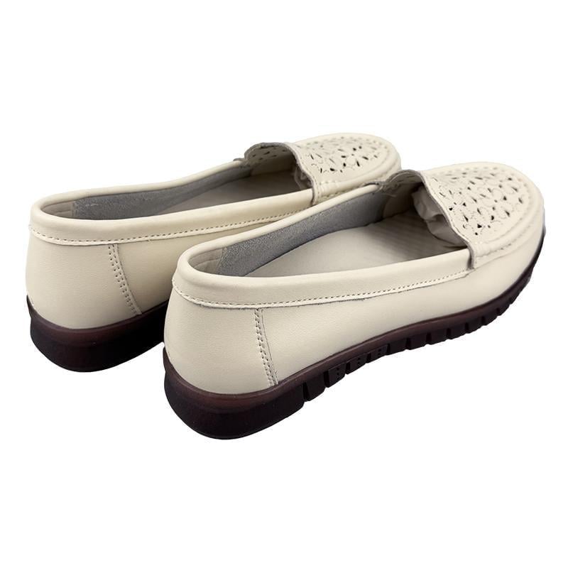 Мокасини жіночі шкіряні молочні 7086-6 p. 40 довжина в см 25,5 - фото 4