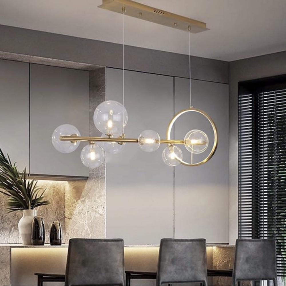 Світильник дизайнерський рейковий на 7 плафонів 90 см (AT 33 AB) - фото 1 Світильник дизайнерський рейковий на 7 плафонів 90 см (AT 33 AB) - фото 1