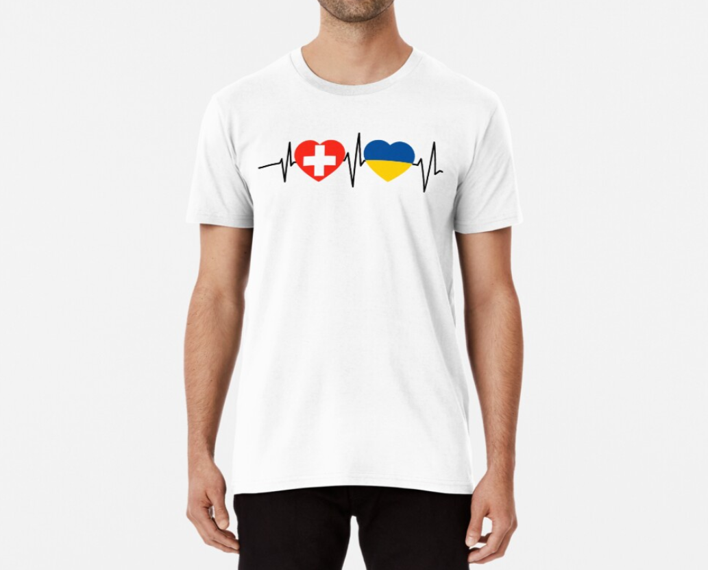 Футболка чоловіча патріотична Stedman з принтом Switzerland Ukraine XL Білий (УКР330-10)