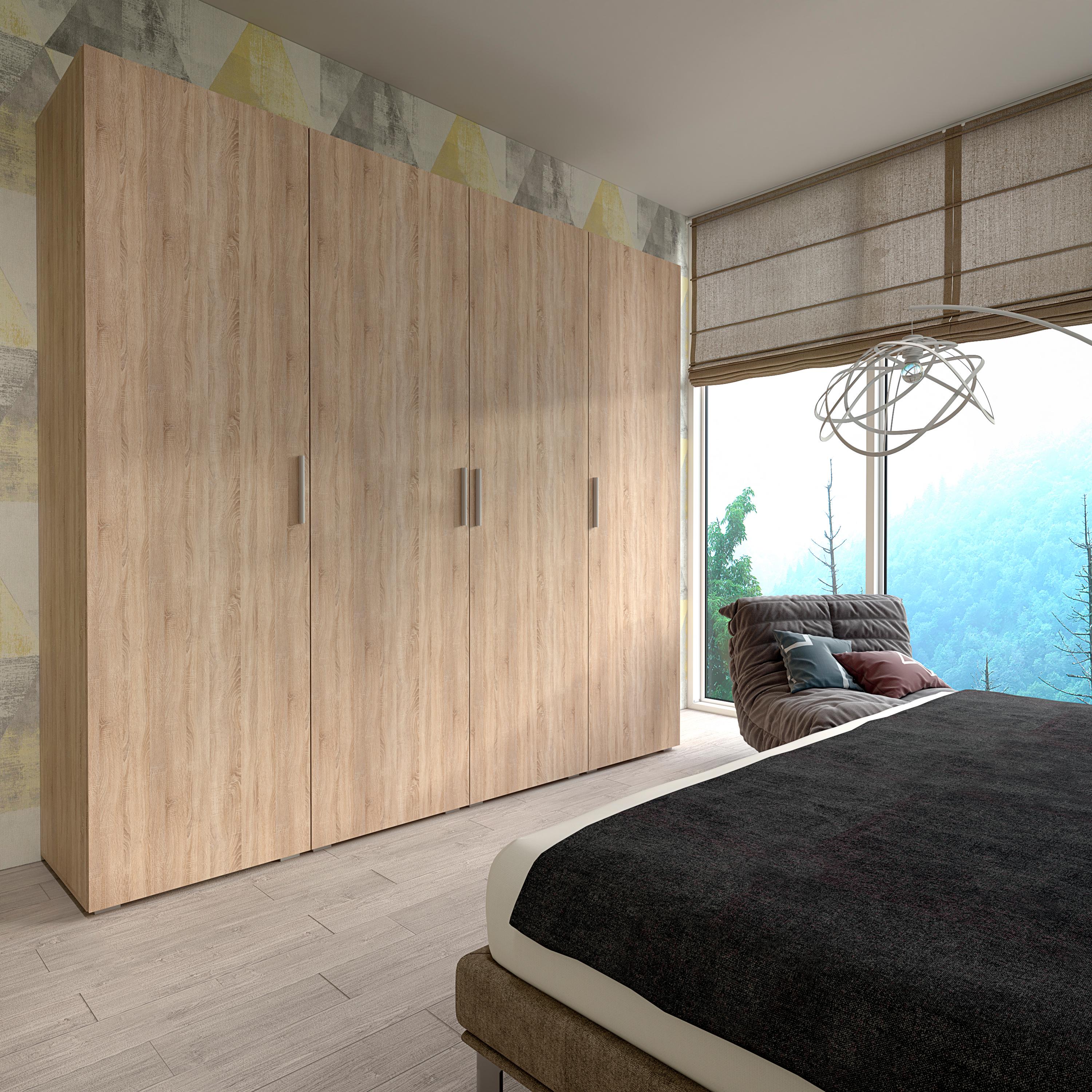 Шафа-пенал у прихожу зі штангою та полицями 600x2180x520 мм Дуб сонома (mst-12-sn) - фото 3 Шафа-пенал у прихожу зі штангою та полицями 600x2180x520 мм Дуб сонома (mst-12-sn) - фото 3