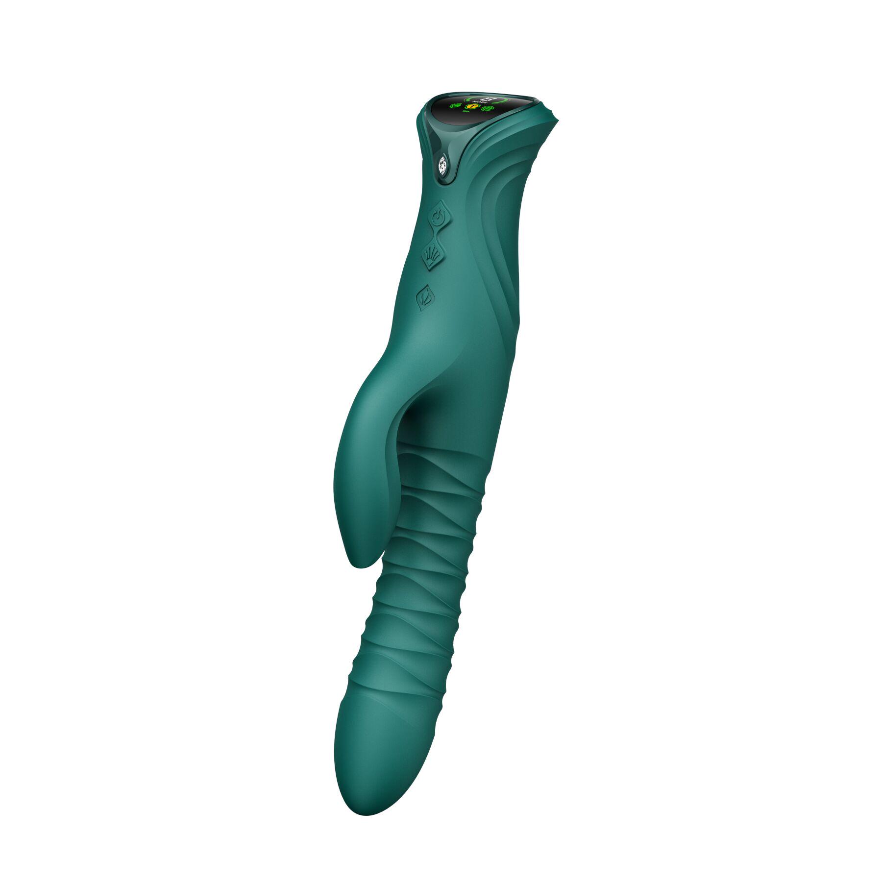 Пульсатор-кролик с вибрацией ZALO Mose 2 Turquoise Green