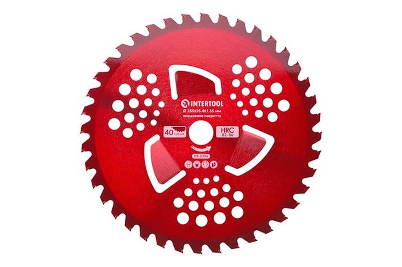 Диск для тримера Intertool побідитовий підрізний анодований 3 255 мм x 40Т (DT-2356)