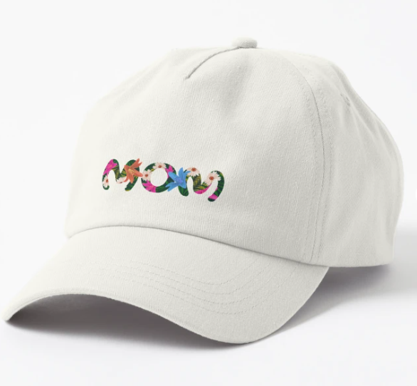 Кепка унисекс Malfini MOM квіти Белый (МАМА4К2)