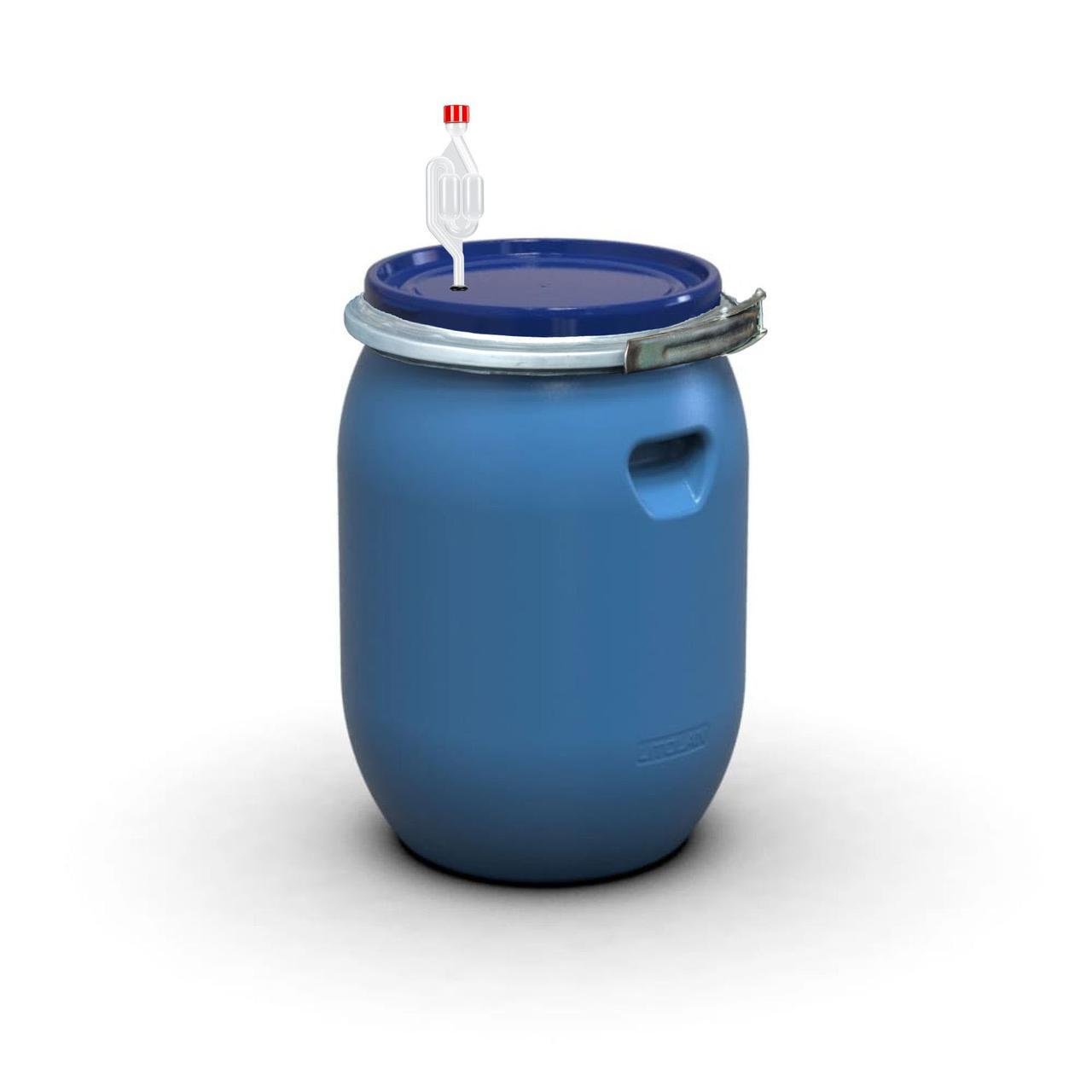 Бочка для брожения Litolan с металлическим хомутом и винным клапаном S-образным 55 л (29651М)