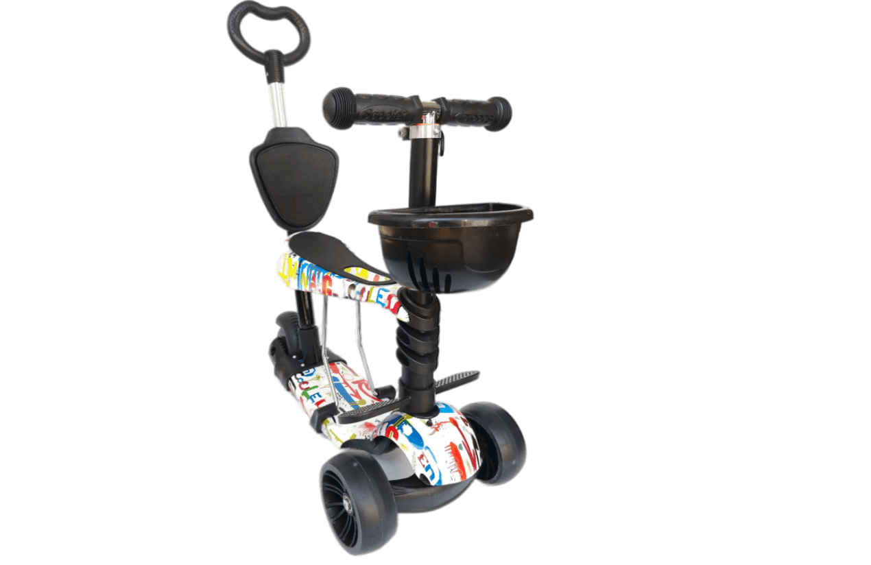 Самокат-беговел 5в1 Scooter 01ММ Черный с белым