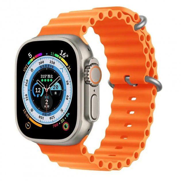 Cмарт-годинник AirPro GS8 Plus Ultra Premium Series 8 з мікрофоном/тонометром 49 мм Aluminium/Orange (7355bbb1)