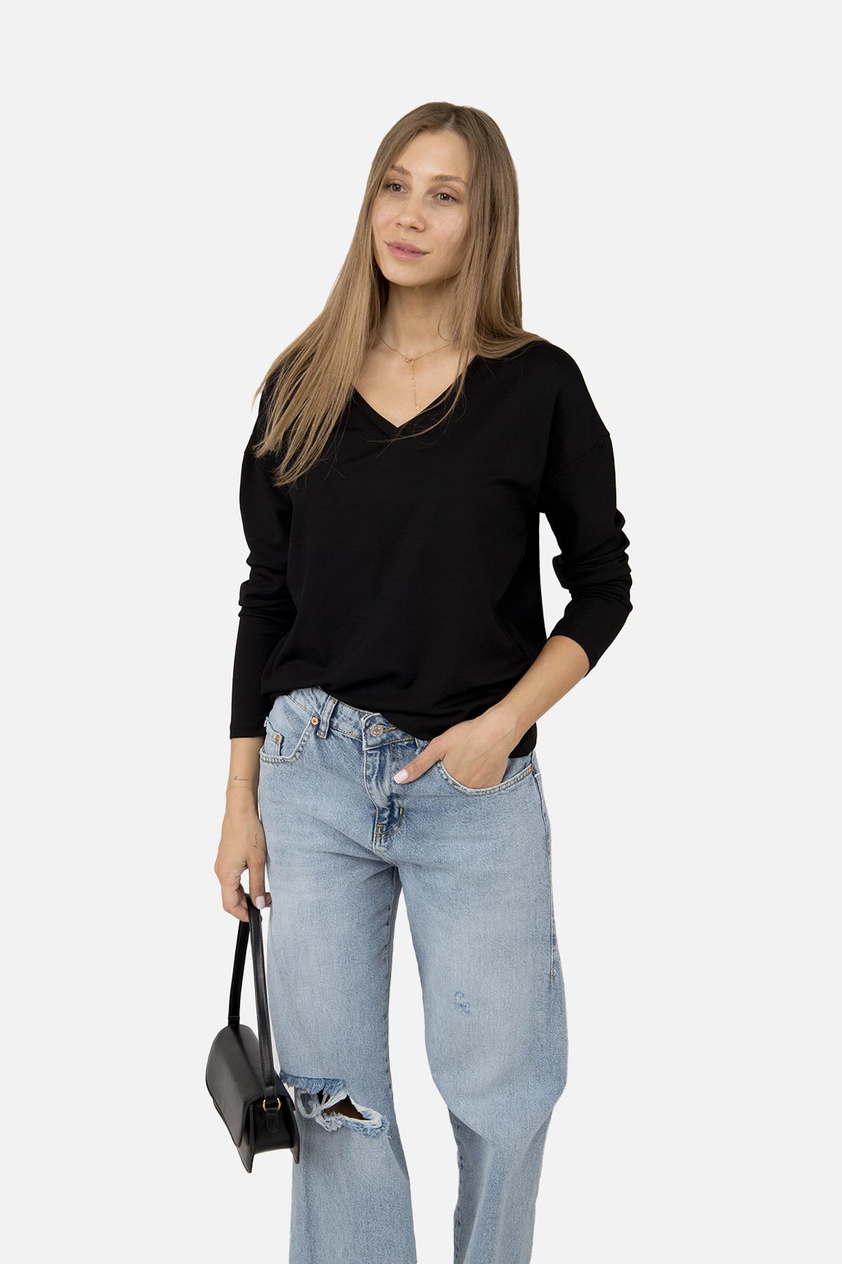 Пуловер женский р. 46 Черный (SKT001007295) - фото 2 Пуловер женский р. 46 Черный (SKT001007295) - фото 2