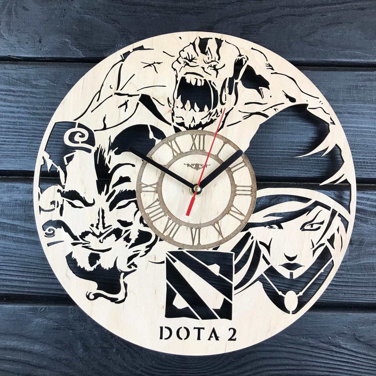 Часы дизайнерские настенные деревянные Dota 2