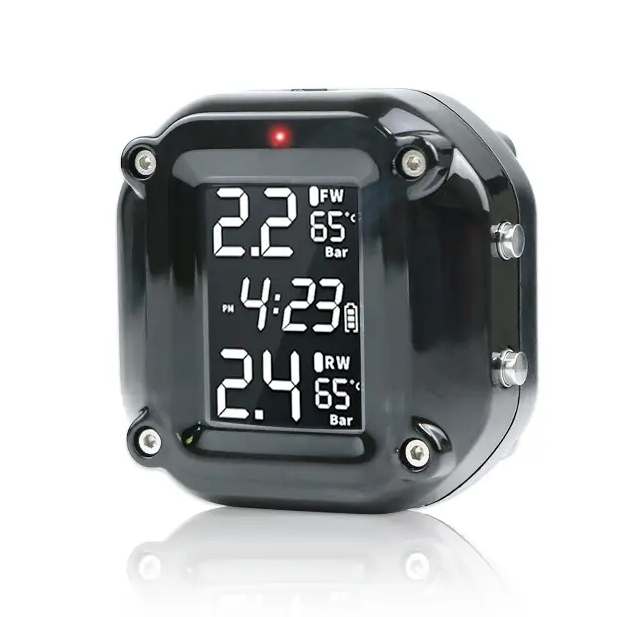 Система контроля давления воздуха XJ-05 беспроводная наружная в шинах с монитором для мотоциклов