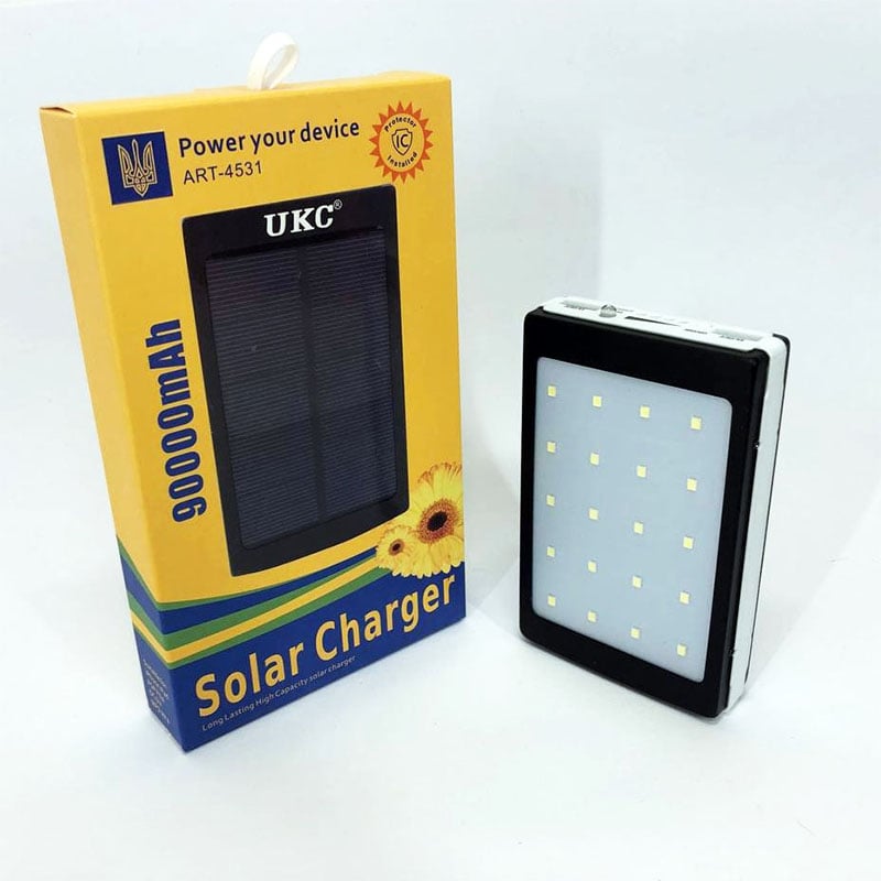 Повербанк UKC Solar 4531 із сонячною панеллю та лампою 90000 mAh (13466024) - фото 7