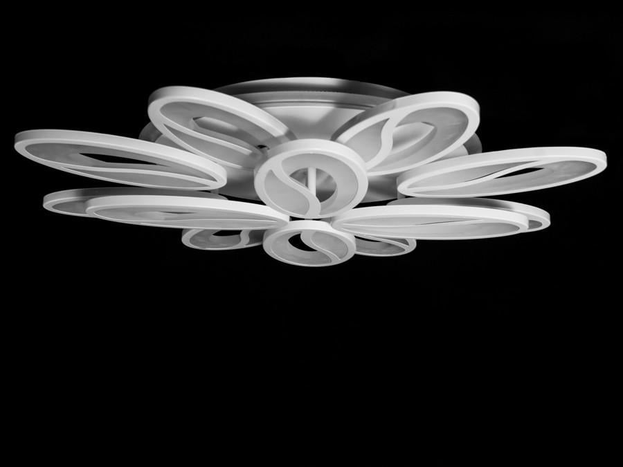 Люстра LED для залу з пультом 8090-8+4WH-LS 185W на 26 кв.м Білий (1716174289) - фото 3