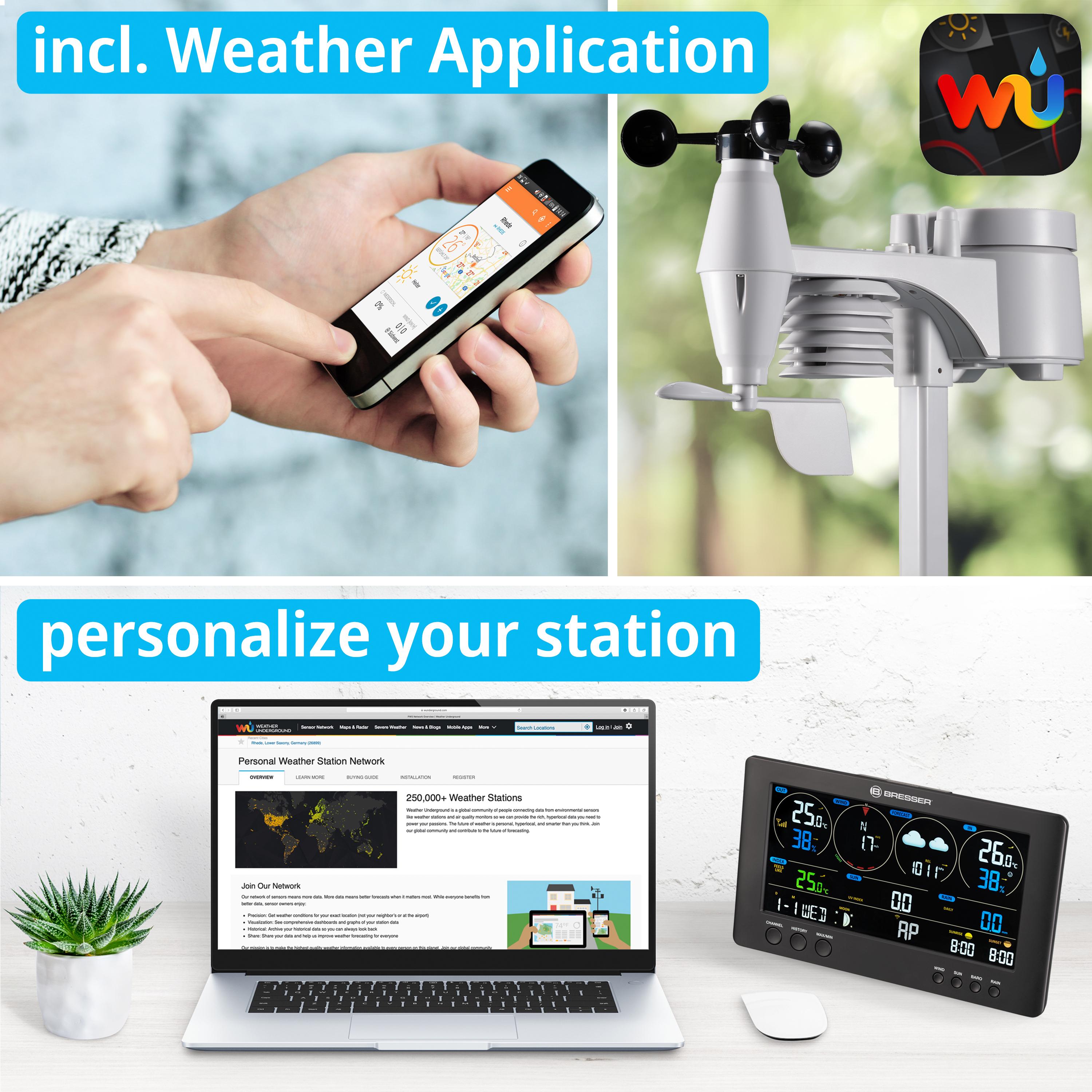 Метеостанция Bresser Professional WIFI Weather Centre 7в1 (WSX3001CM3LC2) - фото 8