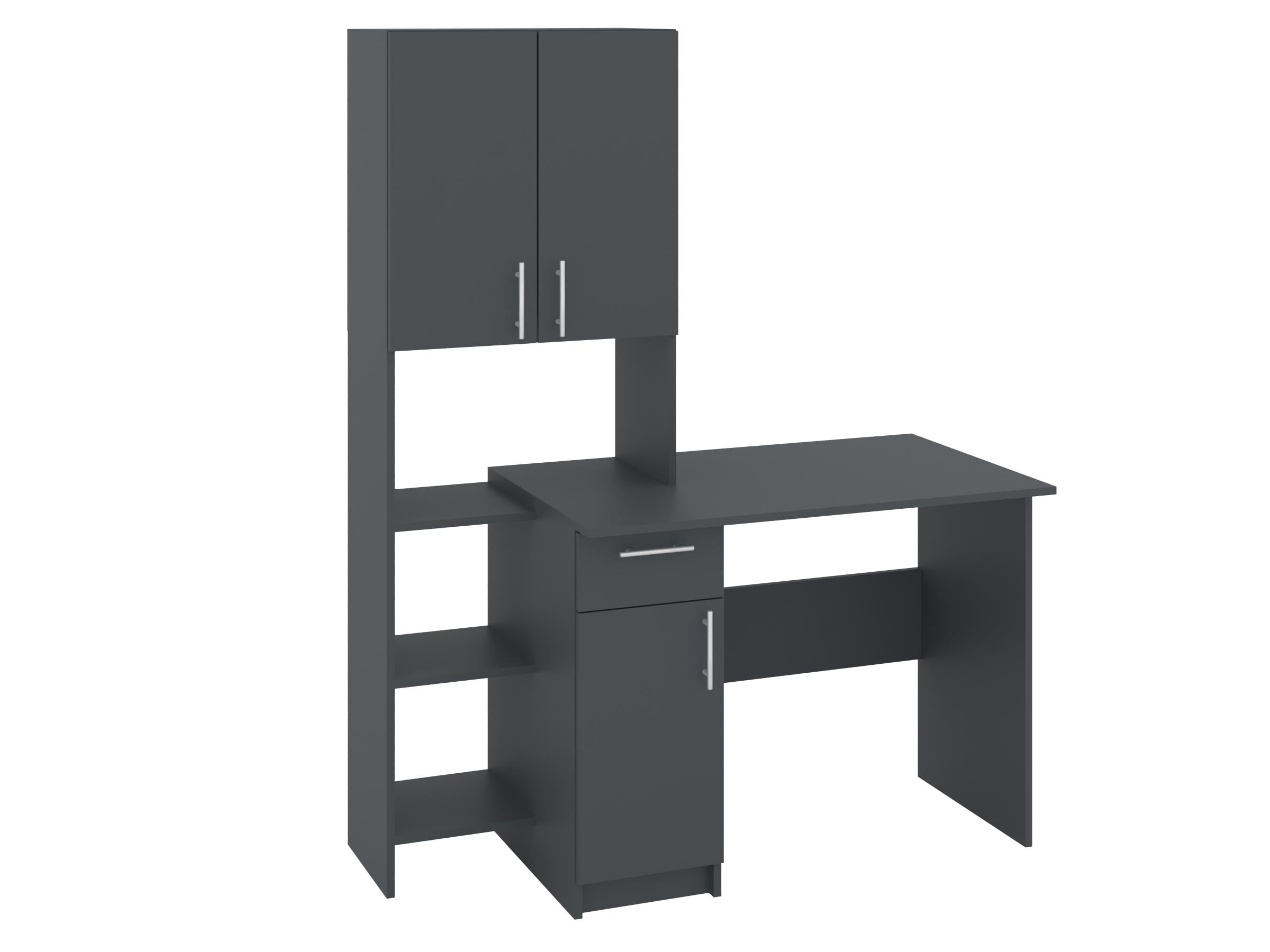 Письменный стол PEHOTIN Меридиан 130х60х75/166,5 см Антрацит (PN-101464)