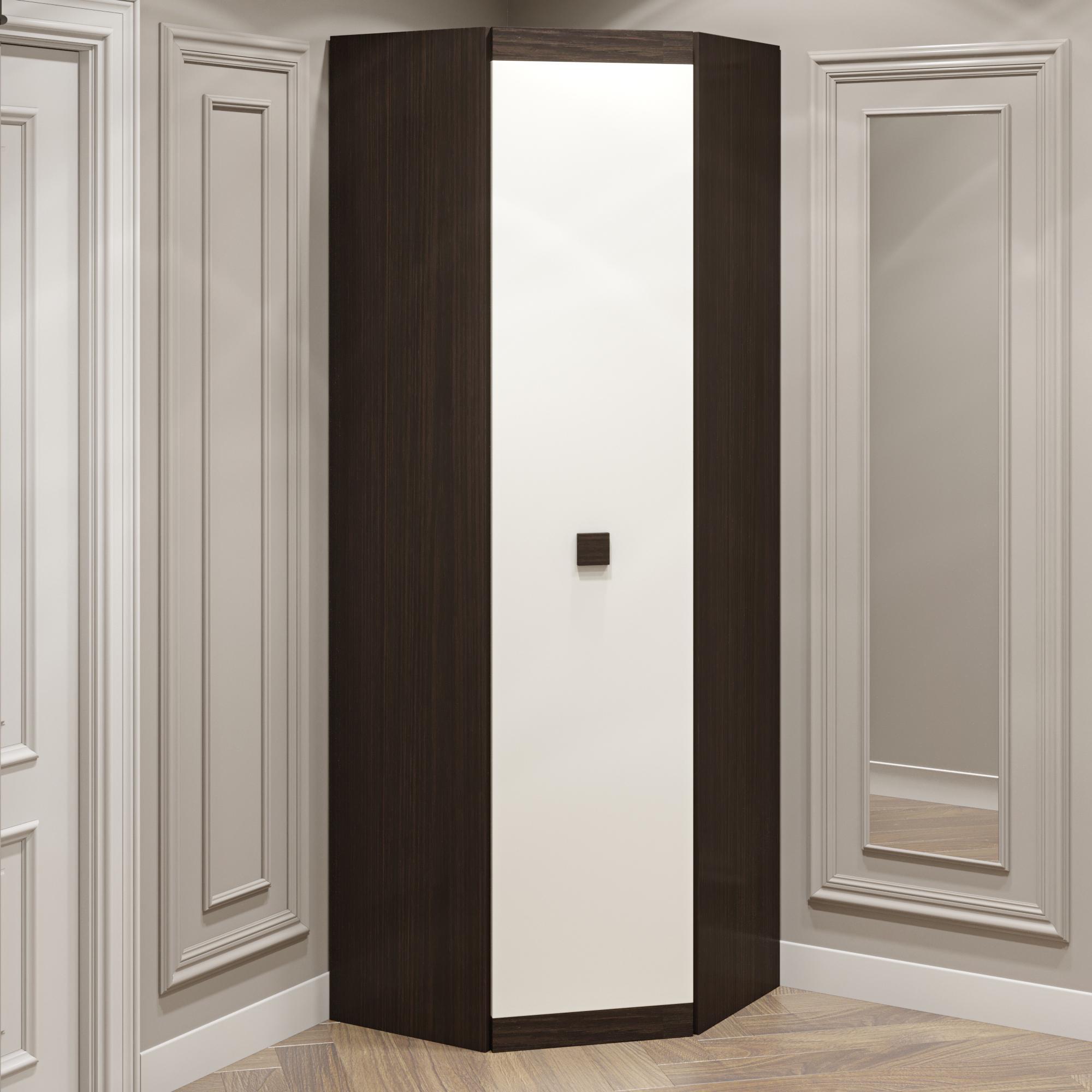 Шкаф угловой Эверест Соната-70х38х205 см Венге темный+Белый - фото 2 Шкаф угловой Эверест Соната-70х38х205 см Венге темный+Белый - фото 2