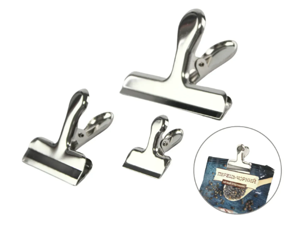 Набір затискачів для сипучих продуктів 4/7/13 см 3 шт. - фото 2 Набір затискачів для сипучих продуктів 4/7/13 см 3 шт. - фото 2