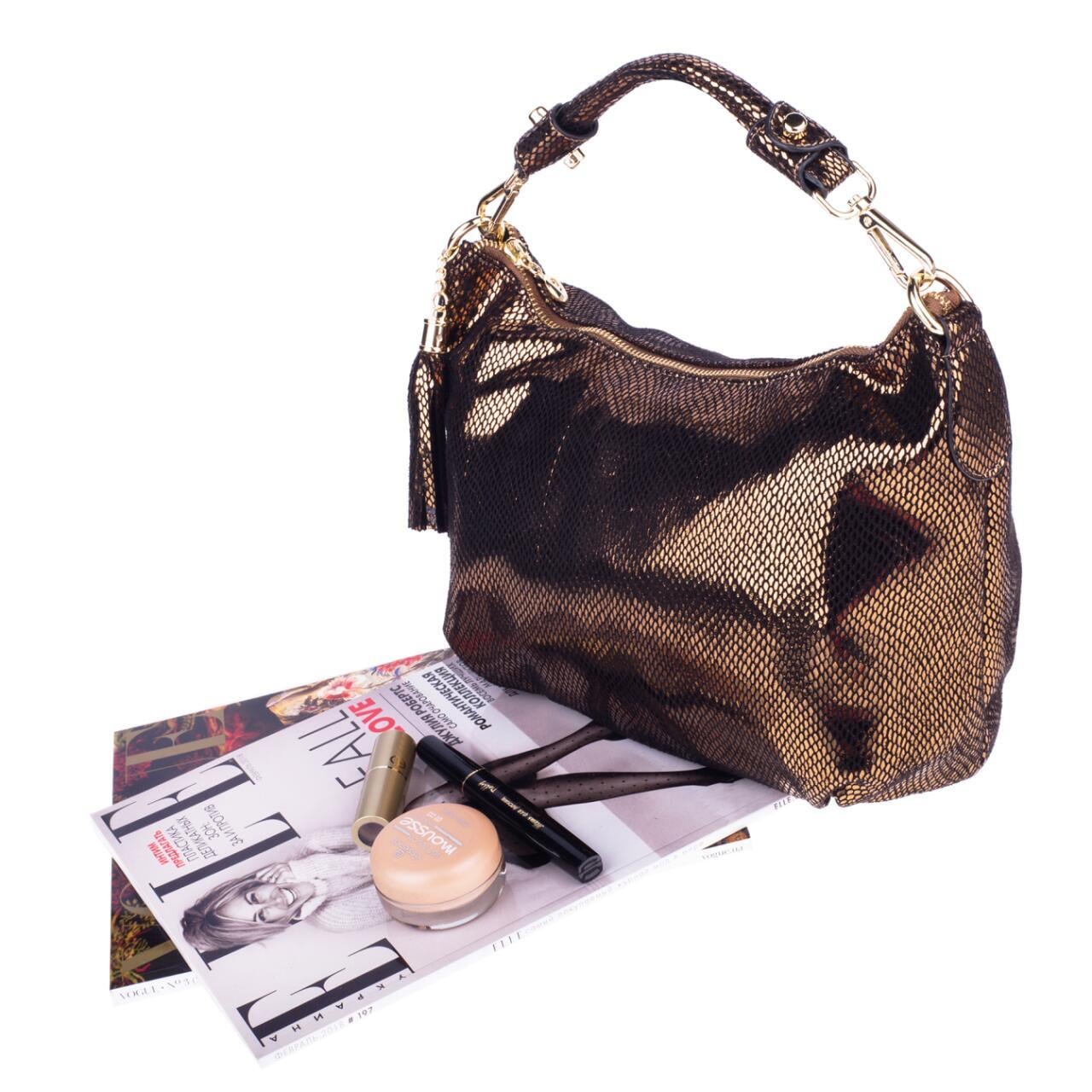 Женская сумка на плечо Realer P112 кожа PU 32x4x22 см Antique Brass (32709051)