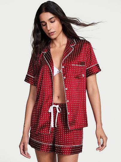 Пижама женская Victoria's Secret Signature Satin Short Pajama Set XS Красный (3022590276)