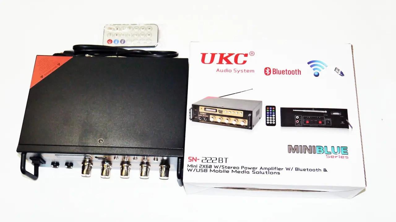 Підсилювач потужності звуку Bluetooth/Караоке FM/USB/SD-карта 2х60W UKC SN-222BT (20699853) - фото 8