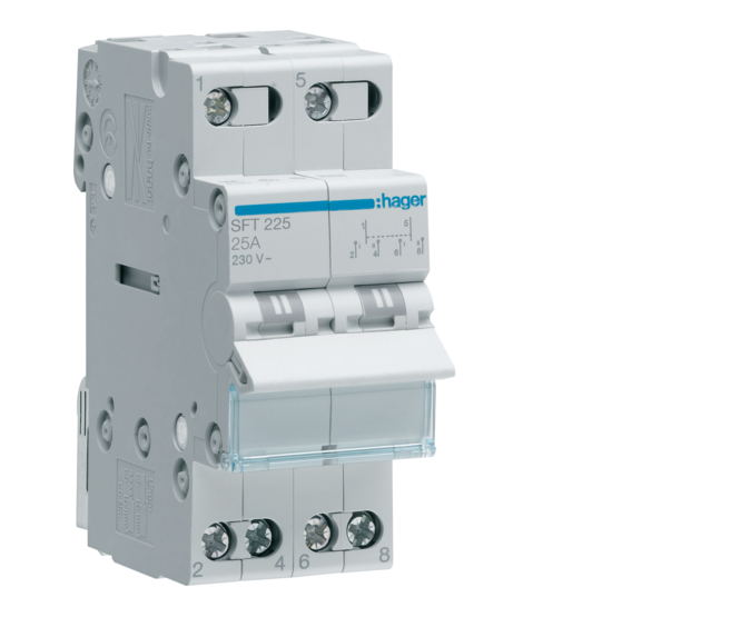 Переключатель ввода резерва Hager SFT225 I-0-II 2 полюса 25А 230V (28363911)