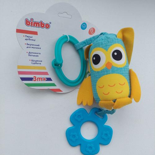 Погремушка-подвеска мягкая Bimbo Совенок Мелодия ветра прорезыватель в пакете (C 55872)