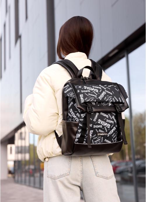 Міський рюкзак жіночий Sambag з кишенями та відділенням під ноутбук Чорний (5330291339)