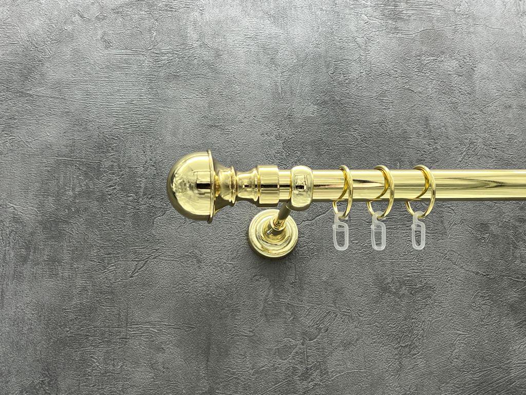 Карниз Quadrum Бостон гладкая штанга одинарный открытый 25 мм 400 см Золотой