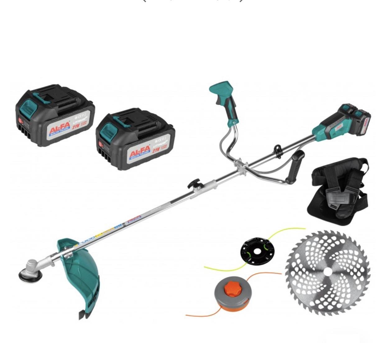 Триммер аккумуляторный AL-FA ALCGTBH-42V на 2 аккумулятора 10000 об/мин (10994)