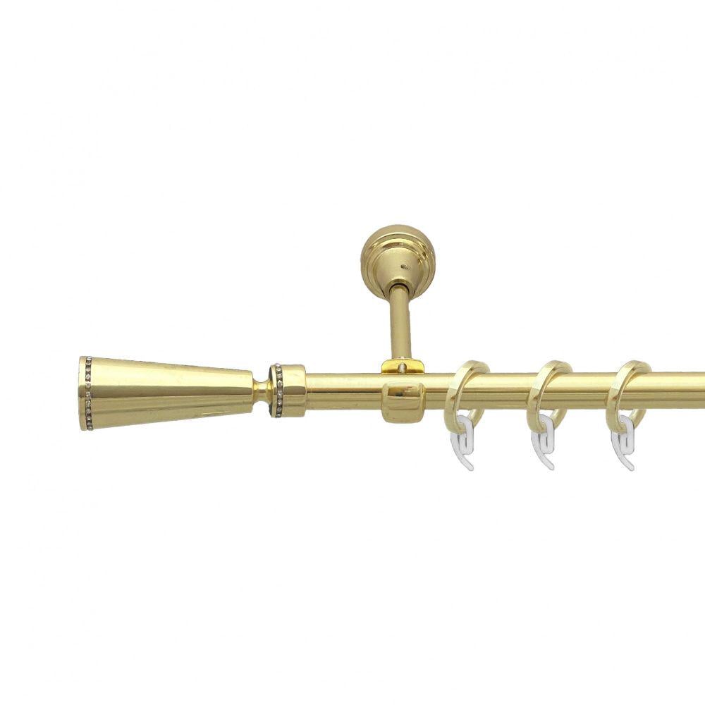 Карниз Orvit Меркурія металевий однорядний відкритий гладка труба кільце фасонне металеве 16 мм 300 см Золото (7751915)