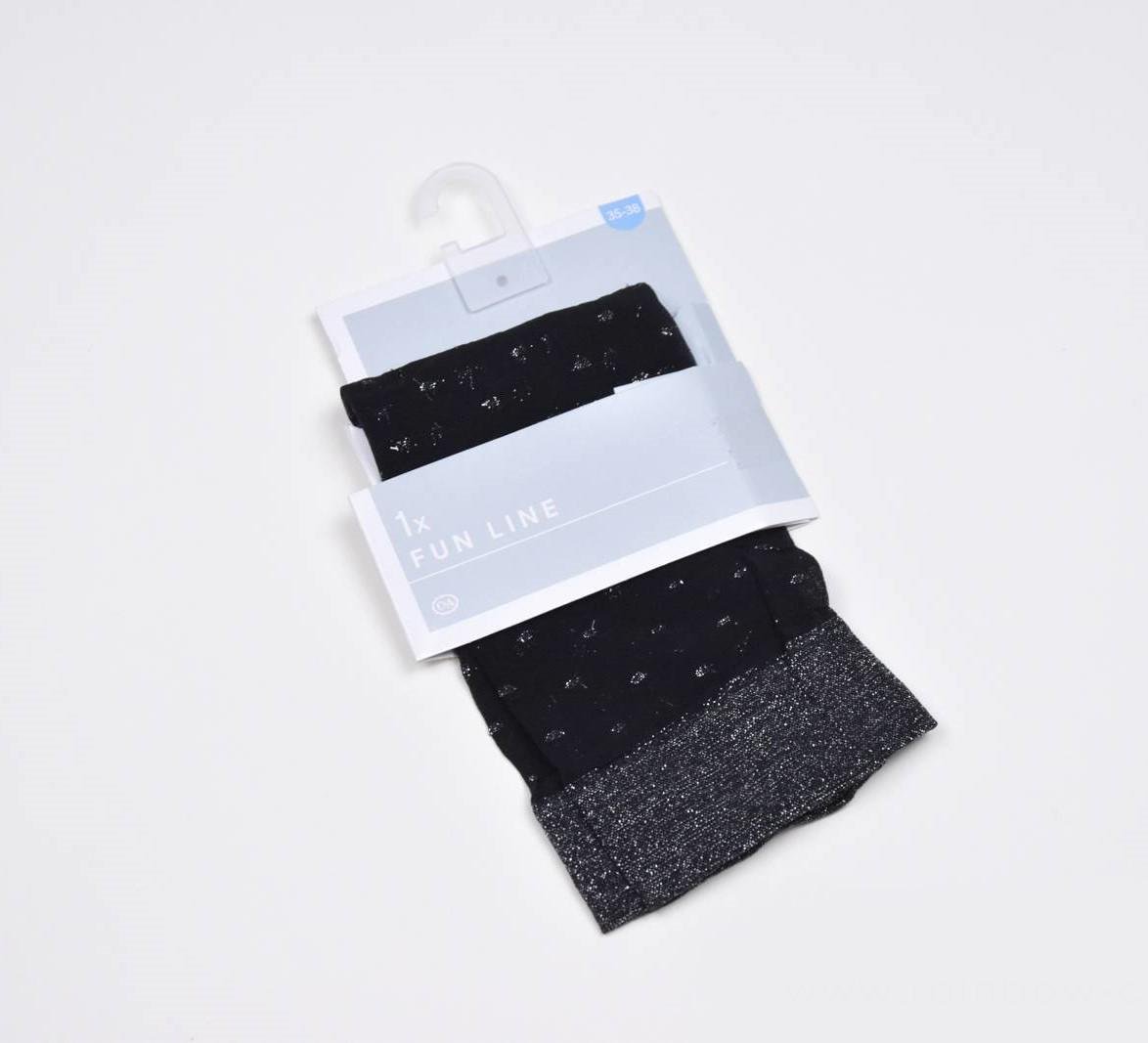 Шкарпетки капронові C&A р. 39-42 Чорно-срібний (5867542471507)