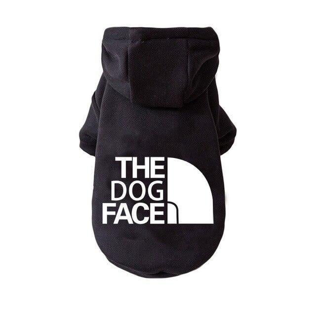 Толстовка для собак з капюшоном з написом "the dog face" S Чорний з білим - фото 1