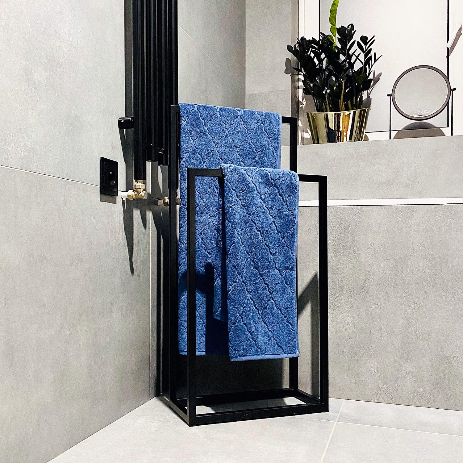 Стойка для полотенец Orizon LOFT двойная напольная 85х45х20 см Черный матированный - фото 4 Стойка для полотенец Orizon LOFT двойная напольная 85х45х20 см Черный матированный - фото 4
