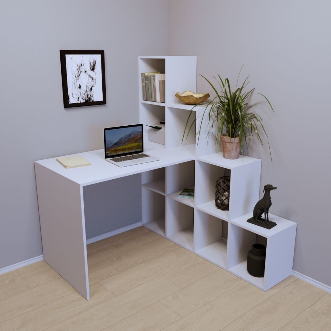 Компьютерный стол Тиса Мебель СП-122 Белый (6673164a6c22457a4d5d7122)