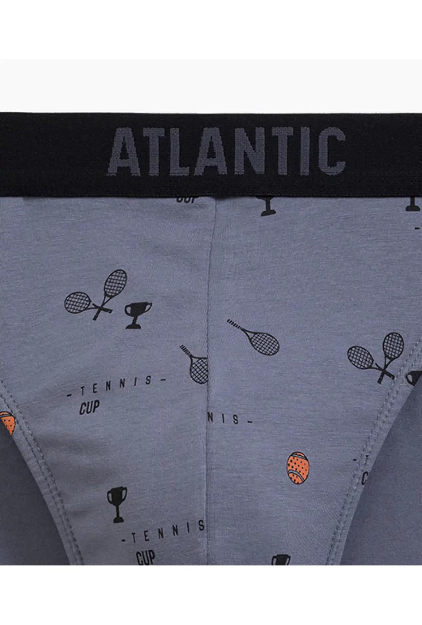 Набор трусов-брифов Atlantic 3MP-171 средней посадки хлопковых 3 шт. L Черный/Графитовый/Голубой (25211229) - фото 7
