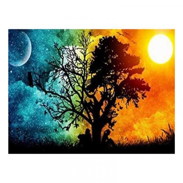 Алмазна мозаїка TK Group Абстракція Ніч і День 40х30 см з рамкою в коробці (GB75288-mt)