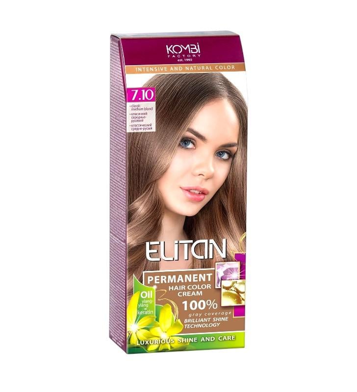 Крем-фарба стійка ELITAN Intensive 7.10 Класичний середньо-русявий (37888)