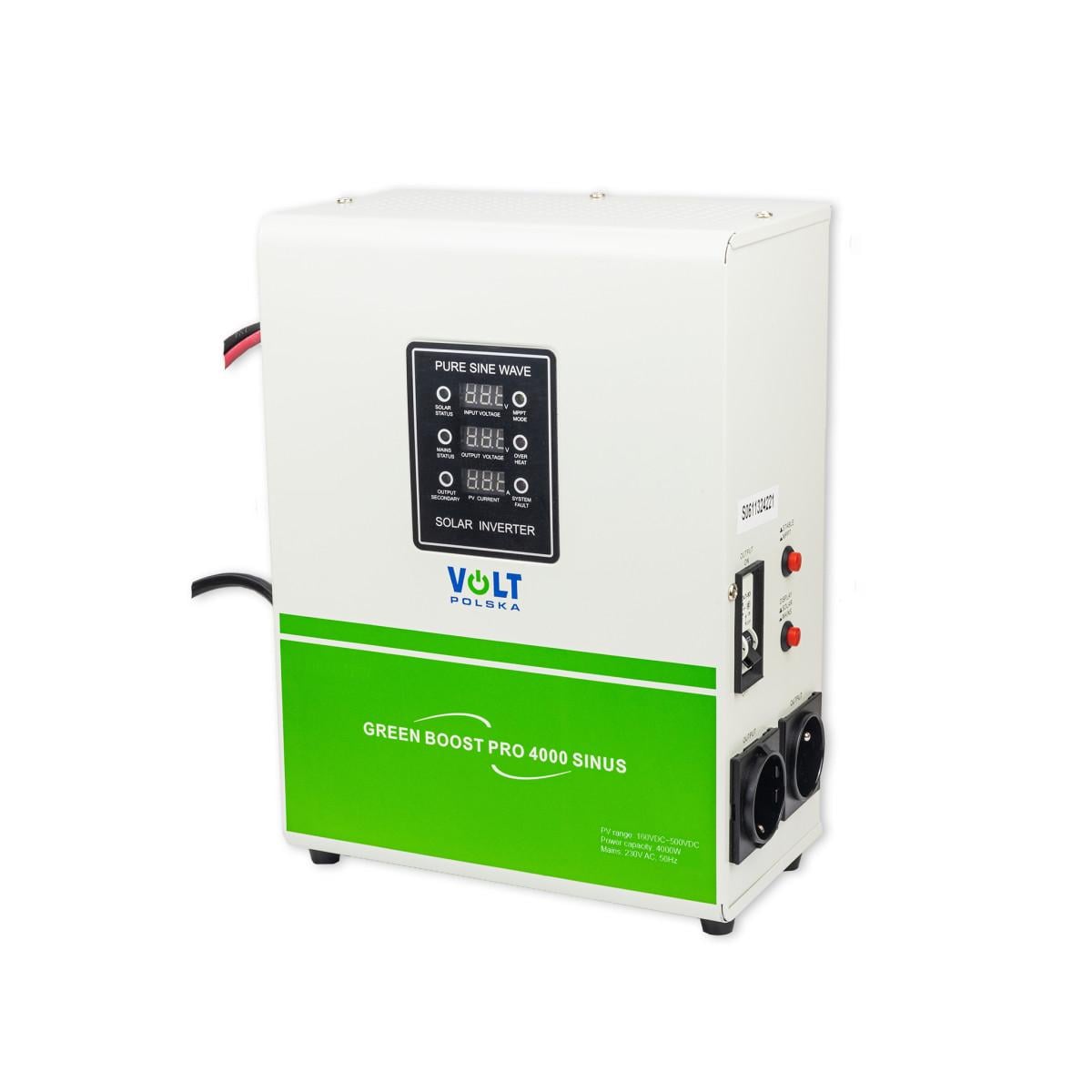 Инвертор солнечный Volt Polska GREEN BOOST PRO 4000 Sinus BYPASS 160-500 В постоянного тока (3SR3000003)