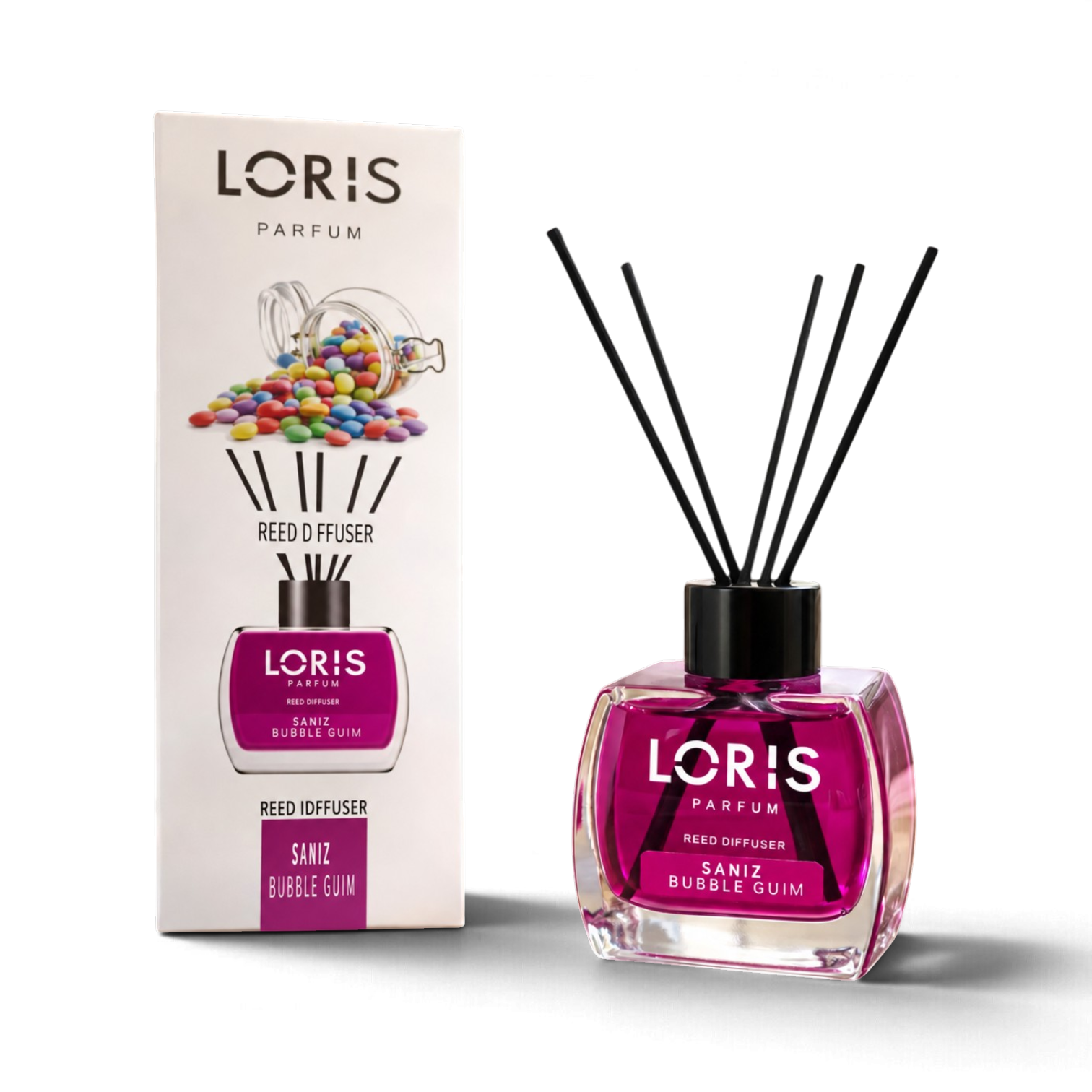 Аромадифузор для дома LORIS Parfum Жвачка 120 мл с палочками Розовый (160_12_120_10B)